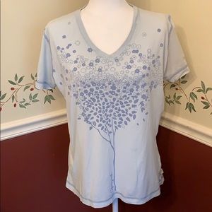 Life is Good size L cute summer tee tree blue